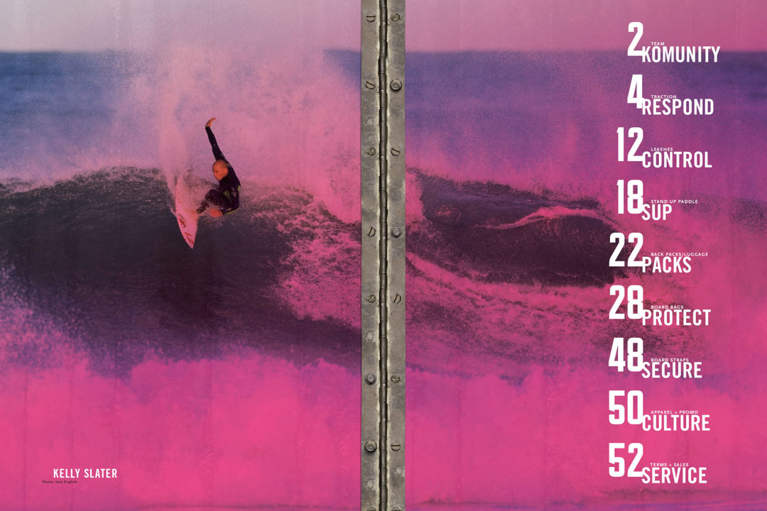 Surf product catalog design examples