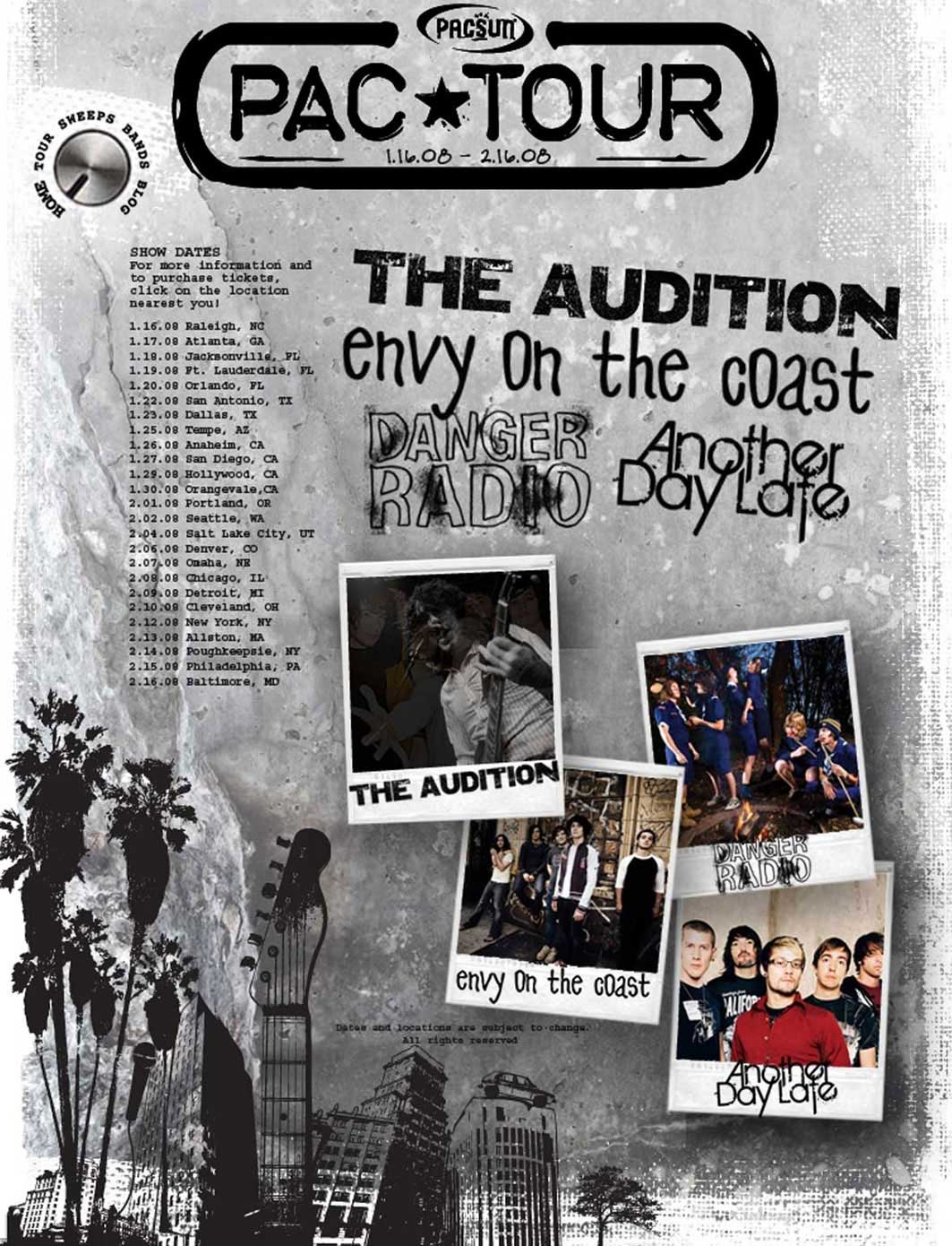 custom website for pacsun pac tour music series